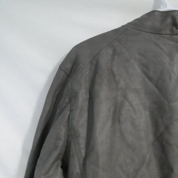 GUESS | large | Grey Faux Leather - Vegan Jacket - Picture 10 of 15